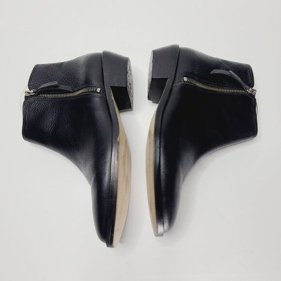 J. Crew Black Frankie Pebbled Leather Ankle Boots size 8 1/2 - Picture 5 of 15